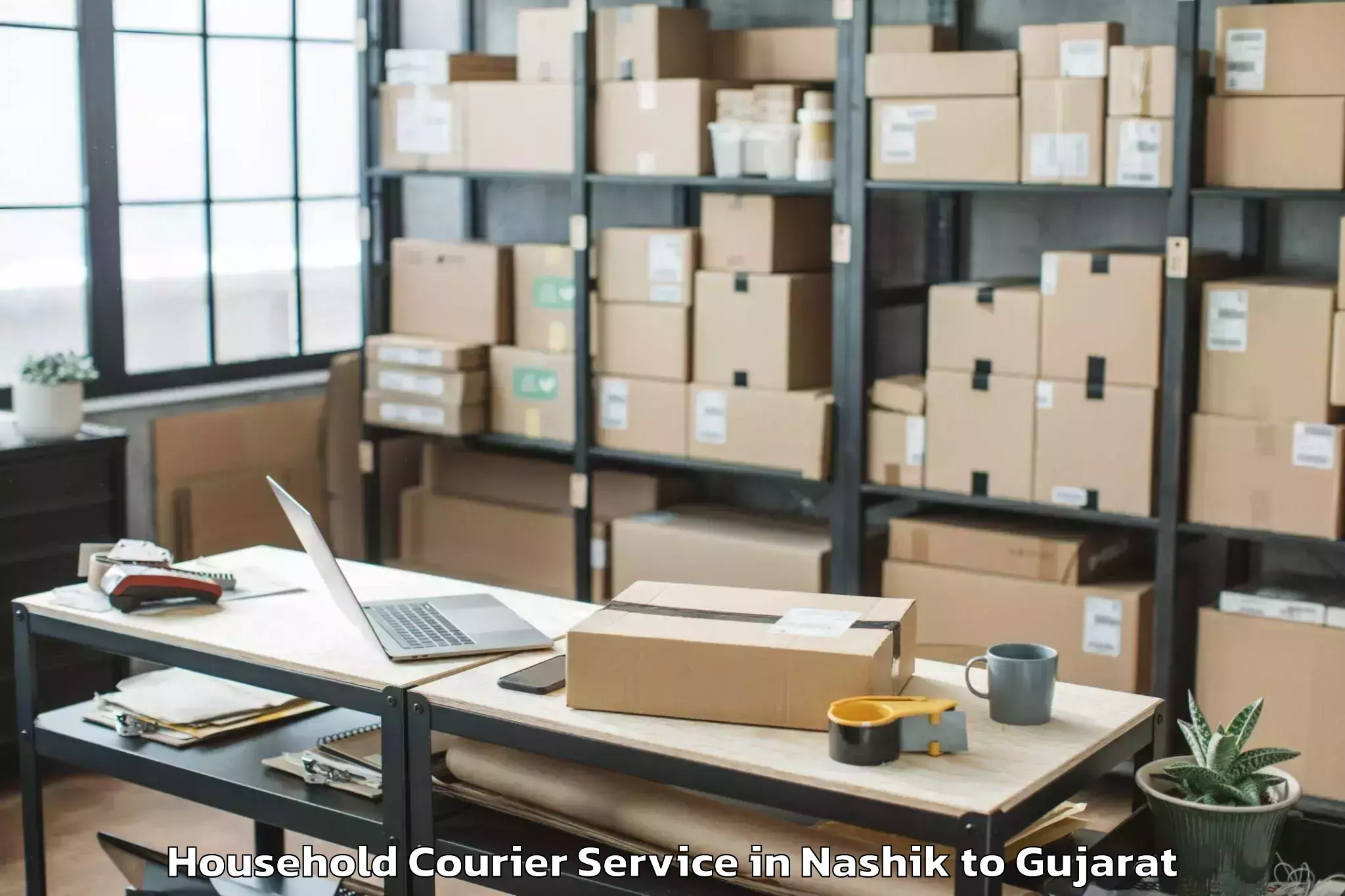 Easy Nashik to Thasra Household Courier Booking